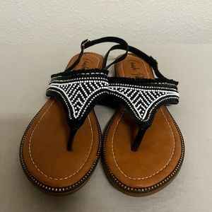 Brand new size 10 sandal with beading